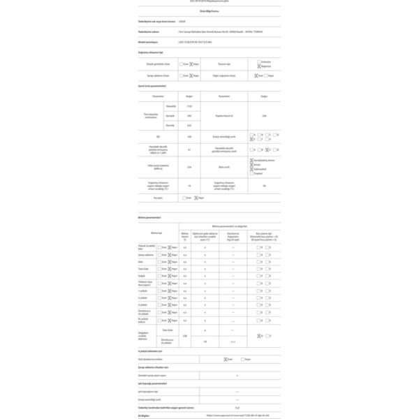 Uğur Ued 7238 Dtk Nf Dgt D/s R65 No Frost E Sınıfı 7 Çekmeceli Derin Dondurucu