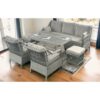 Petra Alüminyum Rattan 3+1+1+Masa(80*140)+2 Puf Bahçe Balkon Mobilyası,Krem