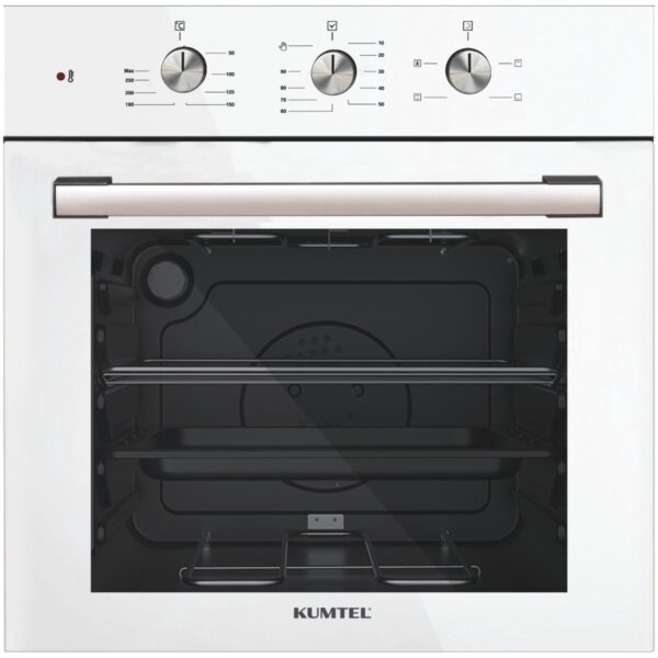 Kumtel Kristal Beyaz Cam Ankastre Set (DA6-830 Davlumbaz + KO-40 TAHDF Ocak + B66-SF2 Fırın)