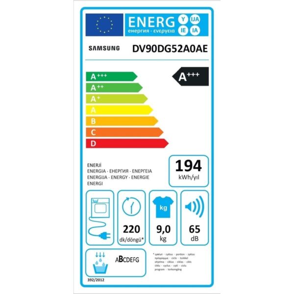 Samsung DV90DG52A0AEAH 9 kg Çamaşır Kurutma Makinesi