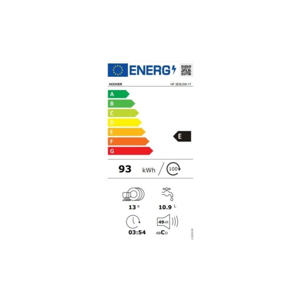 Hoover HF 3E9L0W-17 5 Programlı Wi-Fi Bağlantılı Bulaşık Makinesi