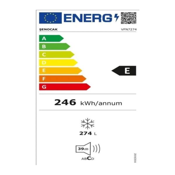 Şenocak Vfn 7274 No Frost Dondurucu 275 lt E Enerji Sınıfı Çekmeceli Dondurucu