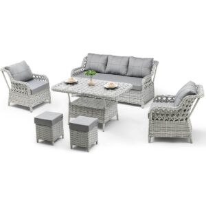Hier Zen Rattan Puflu Bahçe Balkon Mobilyası