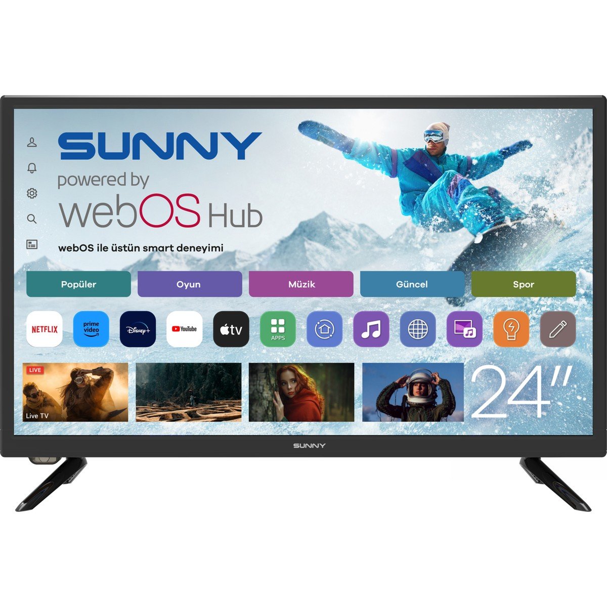 Sunny SN24LEDl262-S 24'' 60 Ekran Uydu Alıcılı HD Ready webOS Smart LED TV