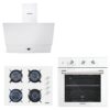 Kumtel Kristal Beyaz Cam Ankastre Set (DA6-830 Davlumbaz + KO-40 TAHDF Ocak + B66-SF2 Fırın)