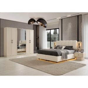 Rovena Yatak Odası Takımı 6 Kapılı Dolap Şifonyer Aynalı 2 Komodin Komple Mdf