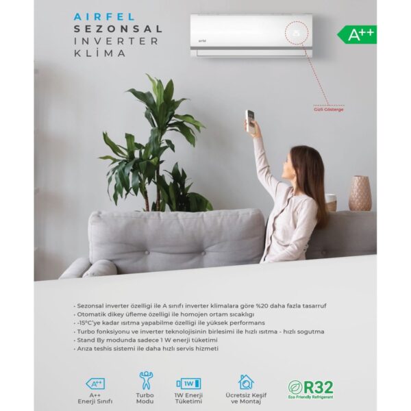 Airfel LTXM50N A++ 18000 BTU R32 Gaz Inverter Duvar Tipi Klima