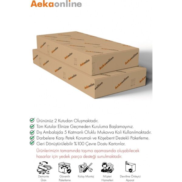 AE-1059 Milano Beyaz 4 Kapaklı Gardırop 11 Raflı 2 Askılıklı