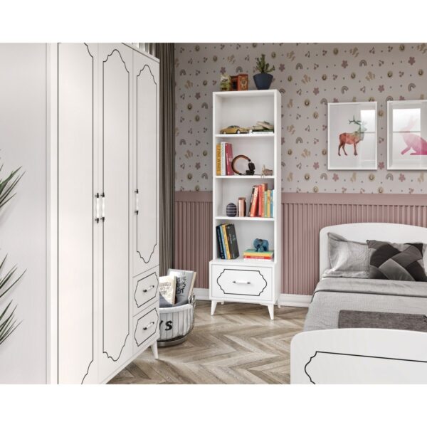 Kzn Home Hayal Modern Genç Odası Takımı Beyaz – 4 Parçalı ve Tamamı Mdf