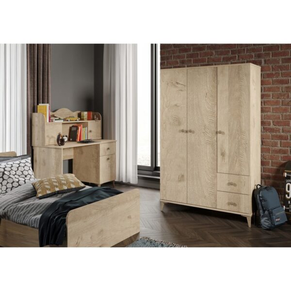 Kzn Home Akasya Modern Genç Odası Takımı Meşe – 4 Parçalı ve Tamamı 1. Kalite Mdf