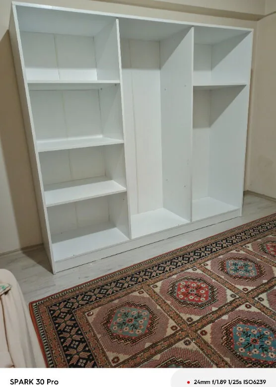 Metalia 6 Kapılı Beyaz Gardırop Suntalam Malzemeden 2 Çekmeceli Modern Tasarım