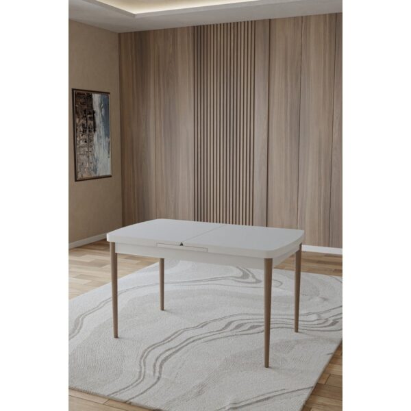 Toce Leva 80X130 Açılabilir Beyaz Masa Yemek Odası Takımı Mutfak Takımı 6 Adet Sandalye