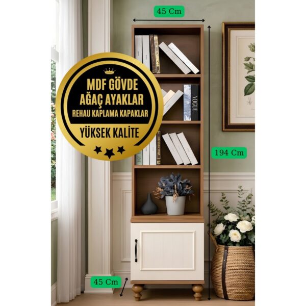 Kids Nefes Komodin & Kitaplık Set | %100 MDF | Ağaç Ayaklar | REHAU Kaplama Kapak