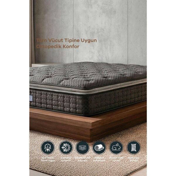 Ayrex Ultra Full Ortopedik Pedli Tavşan Tüyü Kumaş Bel ve Sırt Destekli Prime Pelüş Yatak (160 x 200)