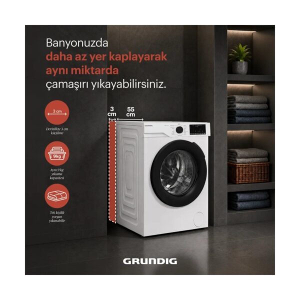 Grundig GNWM 91613 RS 9 kg 1000 Devir Çamaşır Makinesi